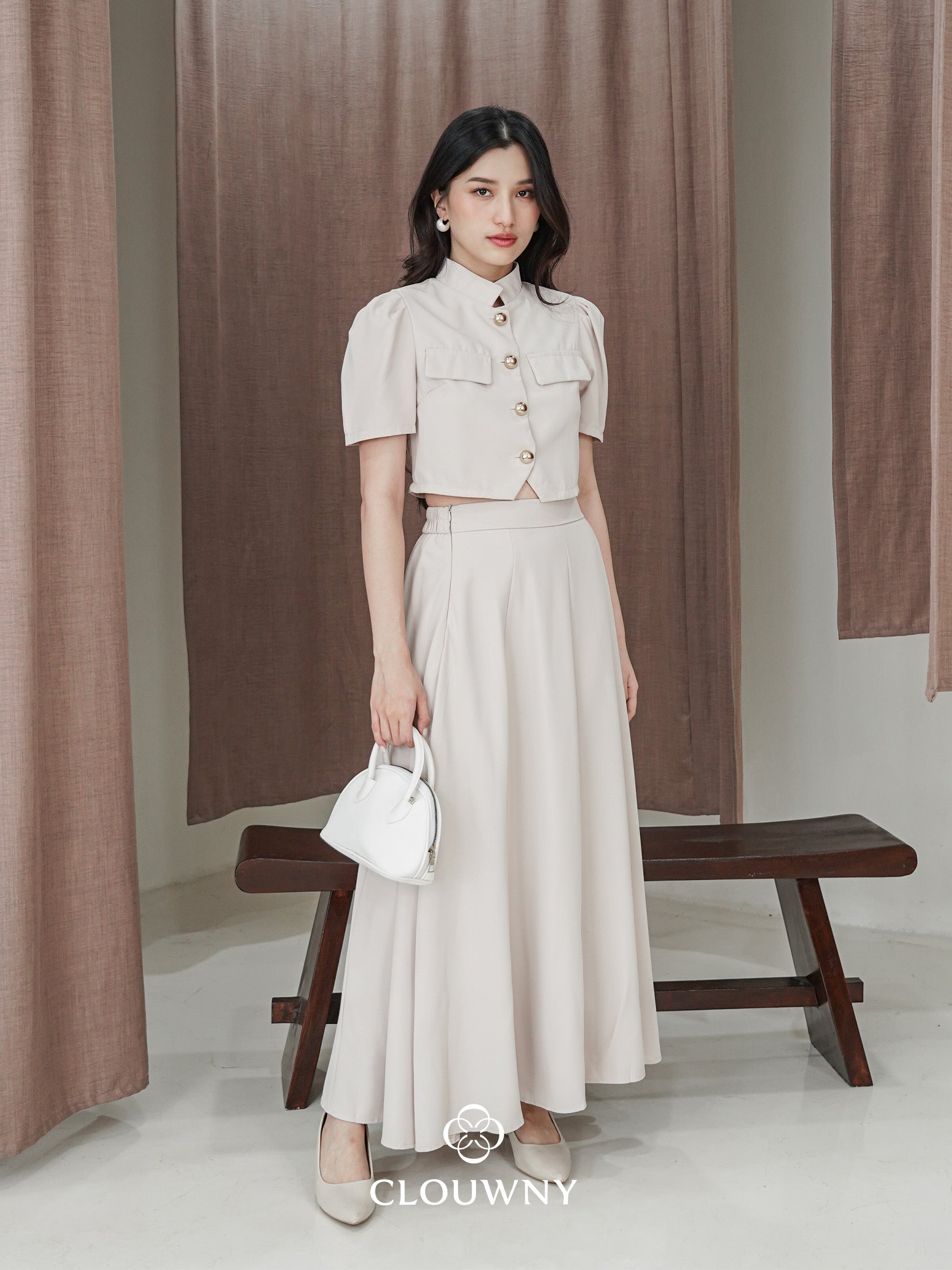 Damas Button Set - Cream